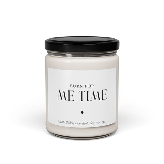 Me Time Candle in Glass - Meditation/Relax - Contemporary/Modern/Minimalist/Serene Home/Table Decor - Host Gift - White/Black - Soy - 9oz