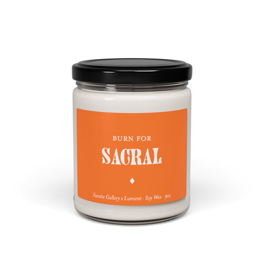 Sacral Chakra Candle in Glass - Meditation - Contemporary/Modern/Minimalist/Serene Home/Table Decor - Gift for Her - Orange - Soy - 9oz