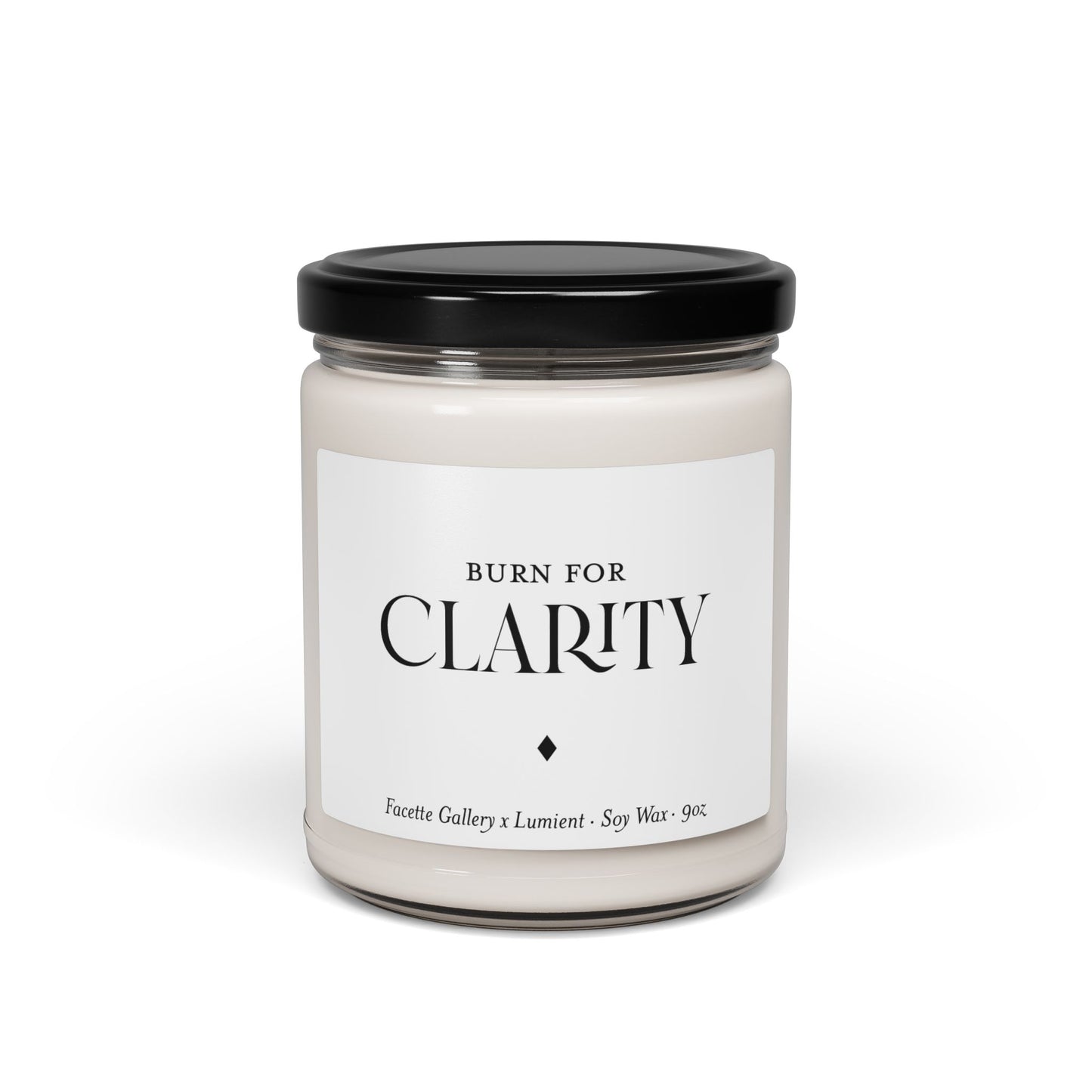 Clarity Candle in Glass - Contemporary/Modern/Minimalist/Serene Home/Table Decor - White/Black - Soy - 9oz