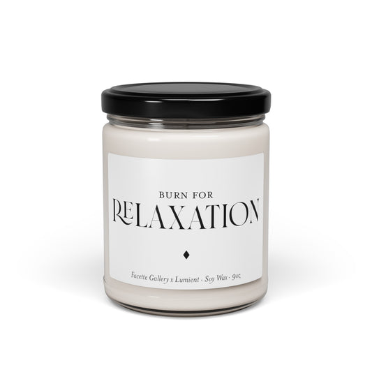 Relaxation Candle in Glass - New Home - Contemporary/Modern/Minimalist/Serene Home/Table Decor - Gift for Host/Her - White/Black - Soy - 9oz