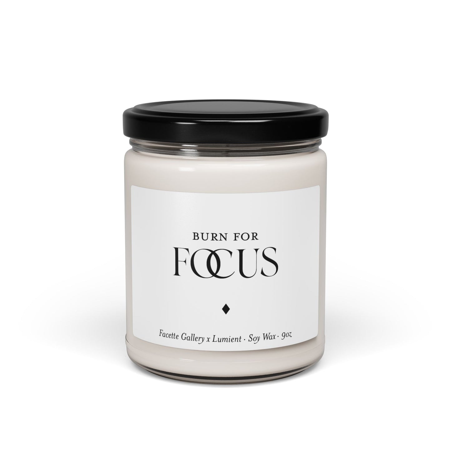 Focus Candle in Glass - Contemporary/Modern/Minimalist/Serene Home/Table Decor - White/Black - Soy - 9oz