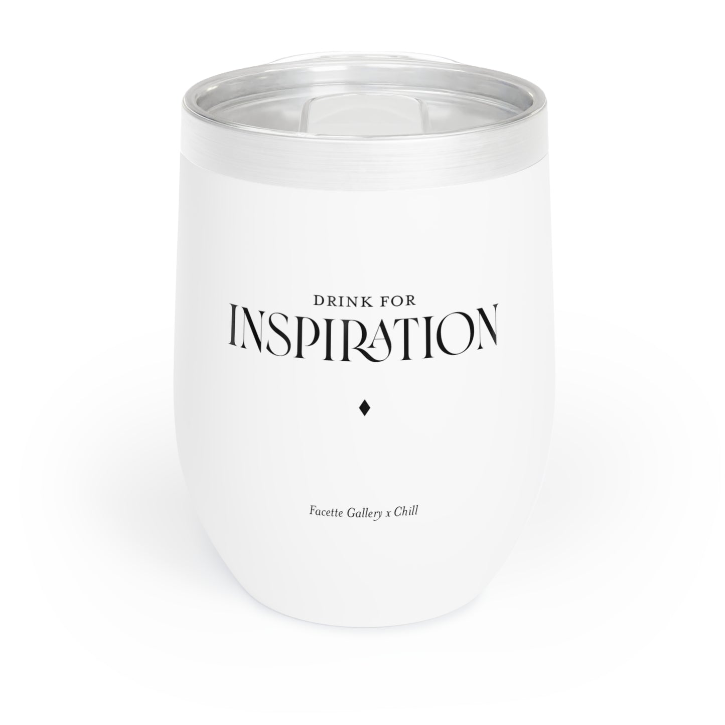 Inspiration Stemless Wine Tumbler/Glass - Minimalist - Host/Wine Lover Gift - Gift for Her - White/Black - BPA Free - Dishwasher Safe -12oz