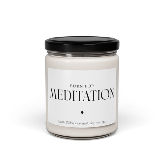 Meditation Candle in Glass - Self Care - Contemporary/Modern/Minimalist/Serene Home/Table Decor - Gift for Her/Him - Black/White - Soy - 9oz