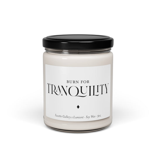 Tranquility Candle in Glass - New Home - Contemporary/Modern/Minimalist/Serene Home/Table Decor - Gift for Host - White/Black - Soy - 9oz