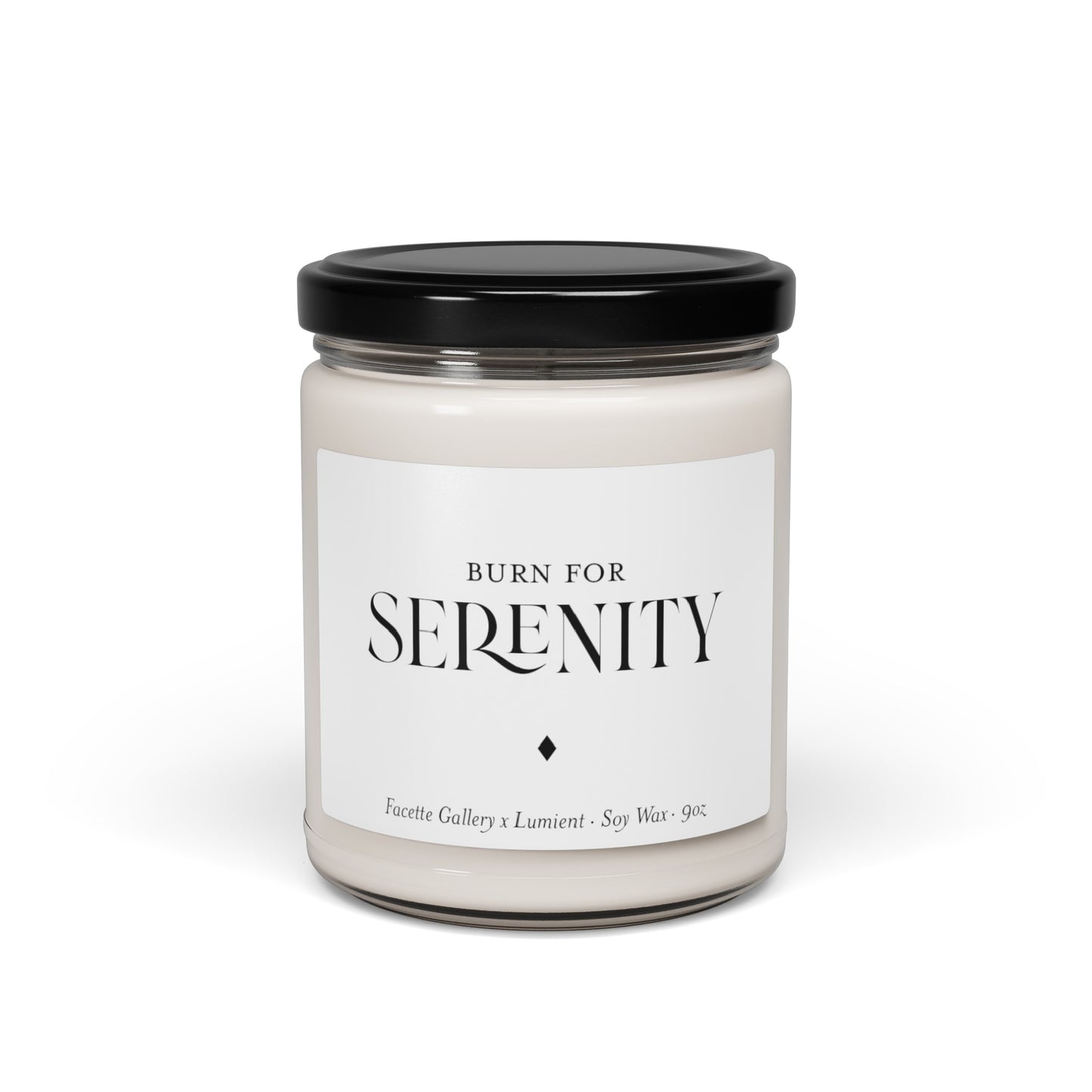 Serenity Candle in Glass - New Home - Contemporary/Modern/Minimalist/Serene Home/Table Decor - Gift for Host/Her - White/Black - Soy - 9oz