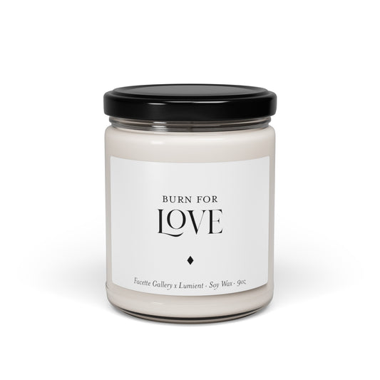 Love Candle in Glass - Self Care - Contemporary/Modern/Minimalist/Serene Home/Table Decor - Gift for Bride/Wedding - White/Black - Soy - 9oz