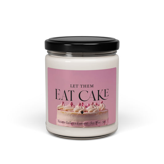 Let Them Eat Cake Candle in Glass No. 2 - Unique Artistic Gift - Home Decor - Gift for Her - Marie Antoinette Inspo - Black/Pink - Soy - 9oz